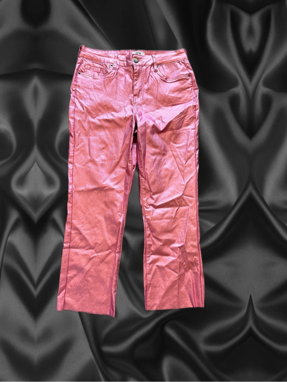 AFRM Metallic Pink Flare Wide-Leg Jeans